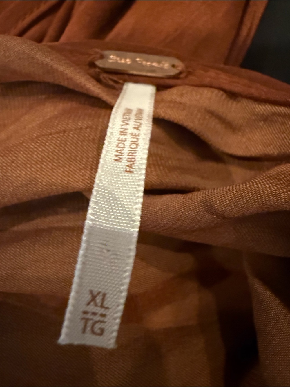 Free People Balloon Sleeve Pleated Rust Kaftan Dress Size XL - Picture 4 of 6